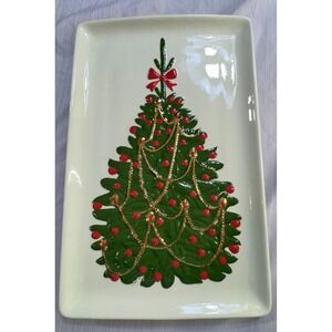 Vintage Christmas Tree Serving Platter